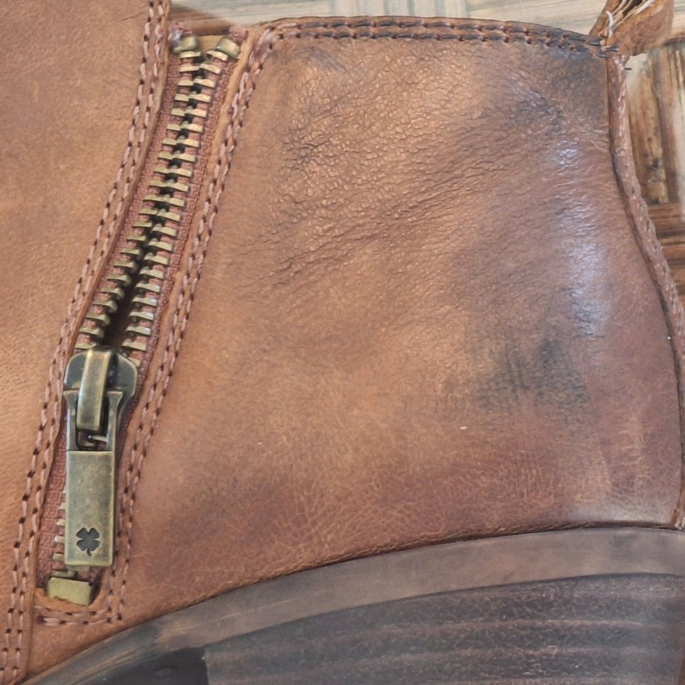 LUCKY BRAND BASEL BOOTIES 7.5 Burnished Brown Leather - Picture 7 of 14